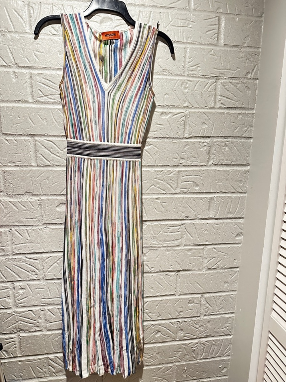NWT New Missoni Stripped V-Neck MIDI Dress Size 40 - Picture 2 of 11